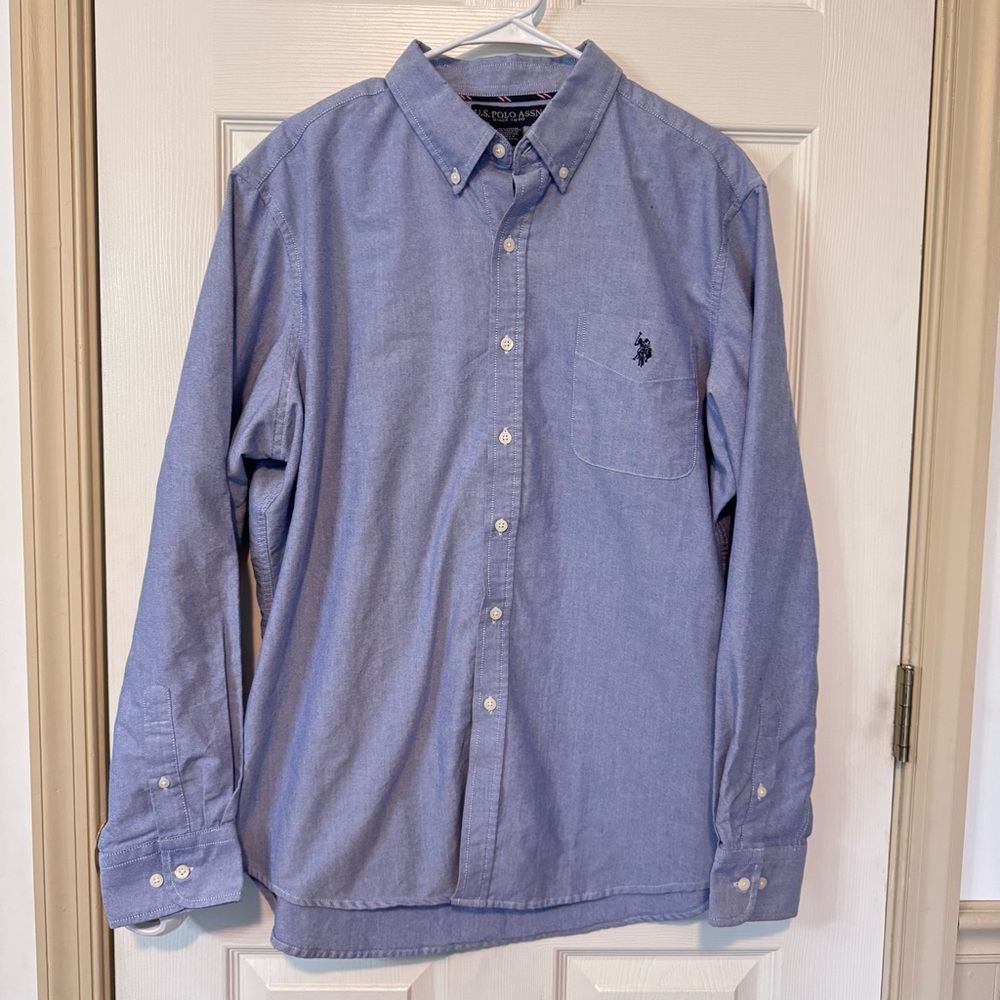 U.S. Polo Assoc. Mens Size XL Blue Dress Shirt Long Sleeve Button Down Collared